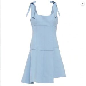 Cinq à Sept Jeanette Tie Shoulder Flare Light Blue/green Mini Dress - Size 8 New